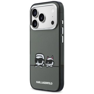 Etui Karl Lagerfeld IML Karl & Choupette Peekaboo Logo MagSafe na iPhone 17 Pro - czarne