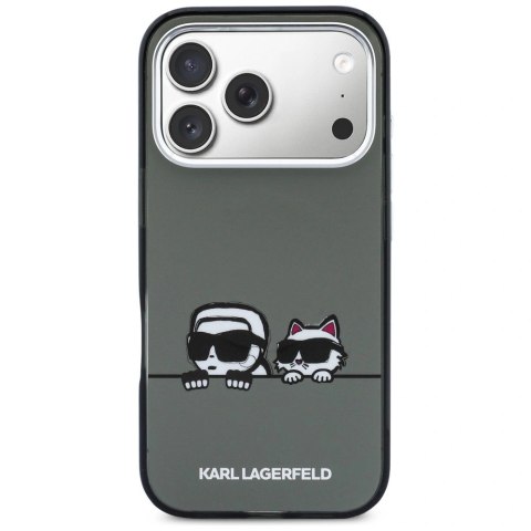 Etui Karl Lagerfeld IML Karl & Choupette Peekaboo Logo MagSafe na iPhone 17 Pro - czarne