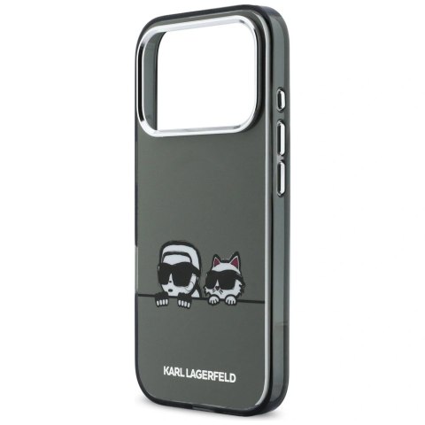 Etui Karl Lagerfeld IML Karl & Choupette Peekaboo Logo MagSafe na iPhone 17 Pro - czarne