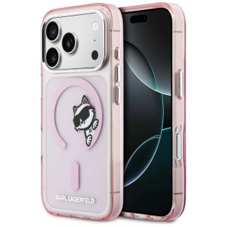Etui Karl Lagerfeld IML Peekaboo MagSafe na iPhone 17 Pro - różowe
