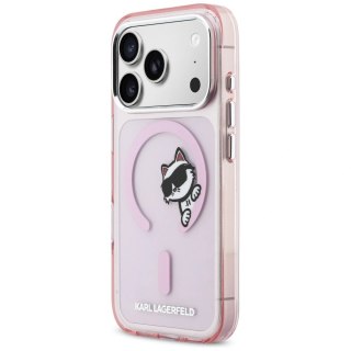 Etui Karl Lagerfeld IML Peekaboo MagSafe na iPhone 17 Pro - różowe