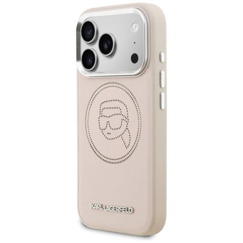 Etui Karl Lagerfeld K Head Point Logo MagSafe na iPhone 17 Pro Max - różowe