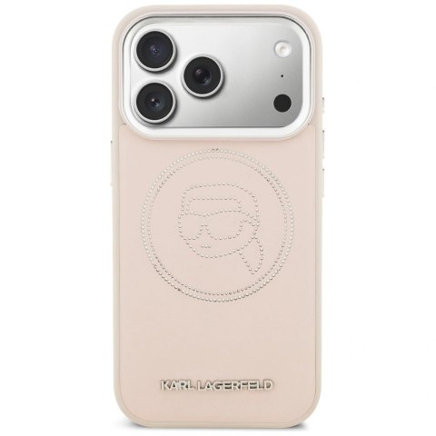Etui Karl Lagerfeld K Head Point Logo MagSafe na iPhone 17 Pro Max - różowe
