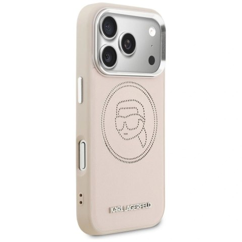 Etui Karl Lagerfeld K Head Point Logo MagSafe na iPhone 17 Pro Max - różowe