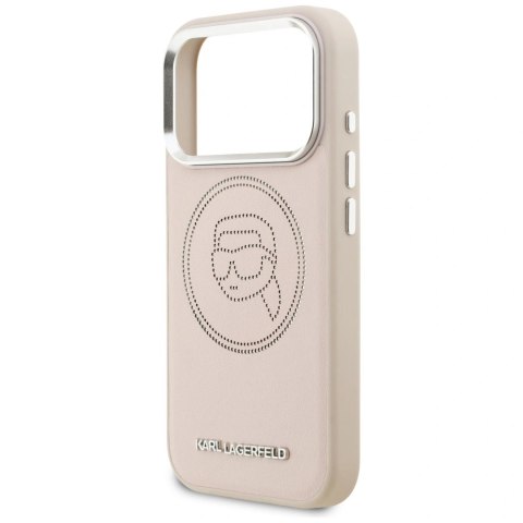 Etui Karl Lagerfeld K Head Point Logo MagSafe na iPhone 17 Pro - różowe