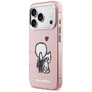 Etui Karl Lagerfeld Karl & Choupette Back MagSafe na iPhone 17 Pro Max - różowe