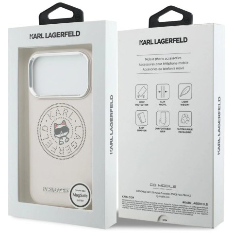 Etui Karl Lagerfeld Point & Choupette Sketch MagSafe na iPhone 17 Pro - różowe