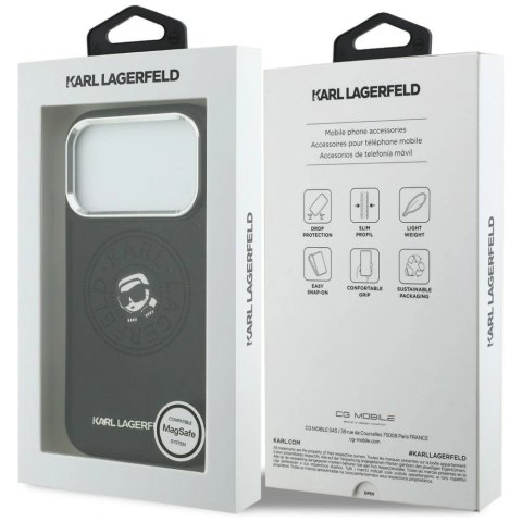 Etui Karl Lagerfeld Point & Karl Sketch MagSafe na iPhone 17 Pro Max - czarne