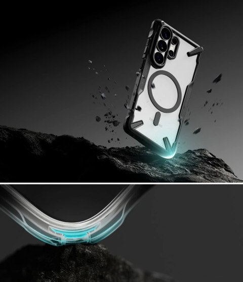 Etui Ringke Fusion X Magnetic MagSafe na Samsung Galaxy S26 Ultra - przezroczysto-czarne