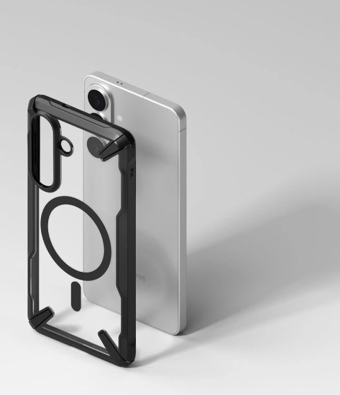 Etui Ringke Fusion X Magnetic MagSafe na Samsung Galaxy S26+ - przezroczysto-czarne