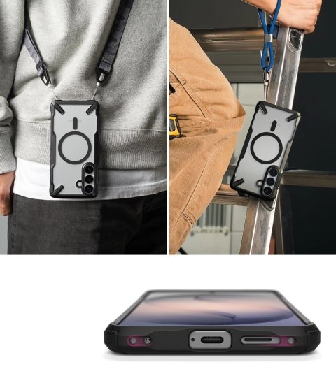 Etui Ringke Fusion X Magnetic MagSafe na Samsung Galaxy S26+ - przezroczysto-czarne