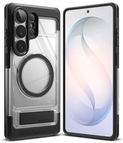 Etui Ringke UX Magnetic MagSafe na Samsung Galaxy S26 Ultra - przezroczysto-czarne