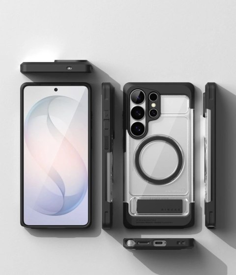 Etui Ringke UX Magnetic MagSafe na Samsung Galaxy S26 Ultra - przezroczysto-czarne
