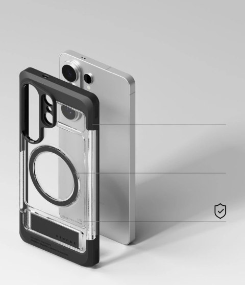 Etui Ringke UX Magnetic MagSafe na Samsung Galaxy S26 Ultra - przezroczysto-czarne