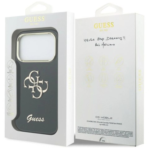 Etui Guess IML 4G Script Metal do iPhone 17 Pro Max - czarne