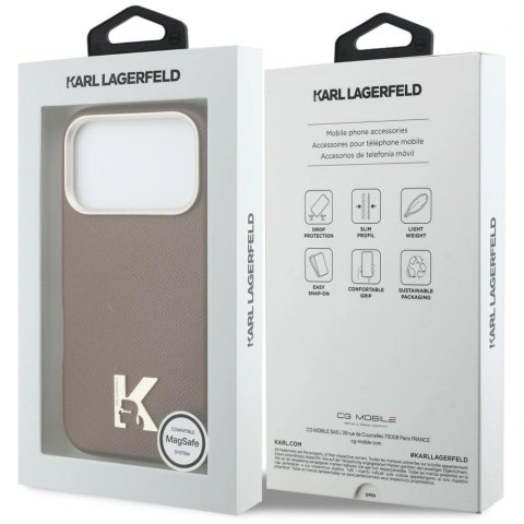 Etui Karl Lagerfeld Karl Head Logo MagSafe do iPhone 17 Pro - brązowe