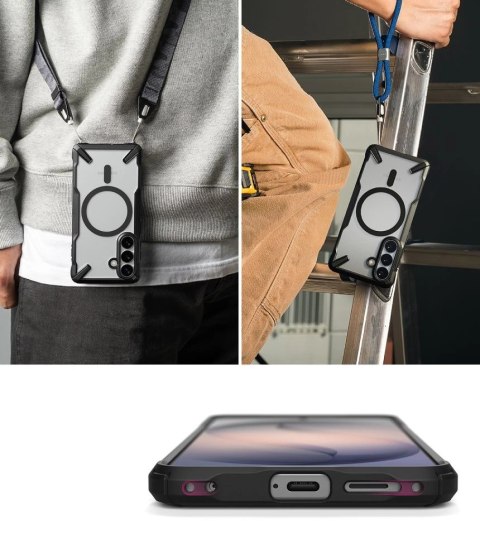 Etui Ringke Fusion X Magnetic MagSafe na Samsung Galaxy S26 - przezroczysto-czarne