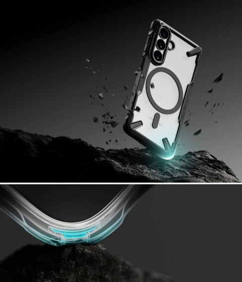 Etui Ringke Fusion X Magnetic MagSafe na Samsung Galaxy S26 - przezroczysto-czarne