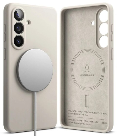 Etui Ringke Silicone MagSafe na Samsung Galaxy S26+ - beżowe
