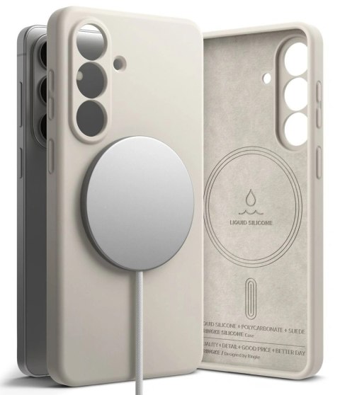 Etui Ringke Silicone MagSafe na Samsung Galaxy S26 - beżowe