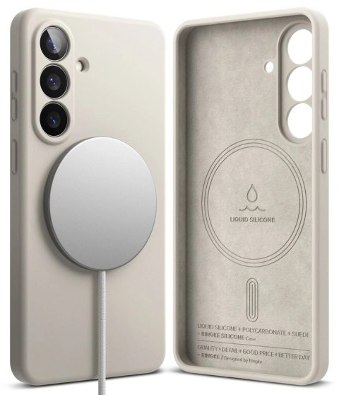 Etui Ringke Silicone MagSafe na Samsung Galaxy S26 - beżowe
