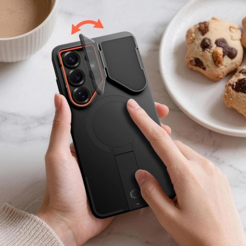 Etui Tech-Protect Kevlar Aura MagSafe na Samsung Galaxy S26 Ultra - czarno-pomarańczowe