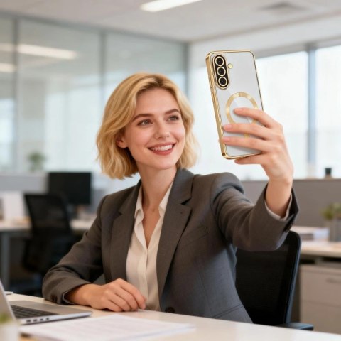 Etui Tech-Protect MagFlex MagSafe na Samsung Galaxy A57 5G - przezroczysto-złote