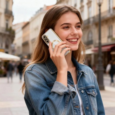 Etui Tech-Protect MagFlex MagSafe na Samsung Galaxy A57 5G - przezroczysto-złote