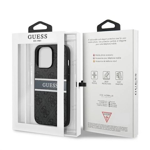 Etui Guess GUHCP13L4GDGR iPhone 13 Pro / 13 6,1" szary/grey hardcase 4G Stripe