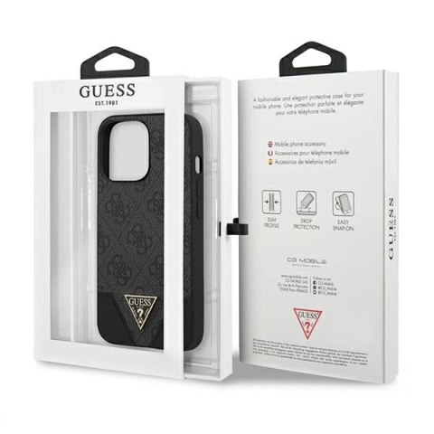 Etui Guess GUHCP13LPU4GHBK iPhone 13 Pro / 13 6,1" szary/grey hardcase 4G Triangle Collection