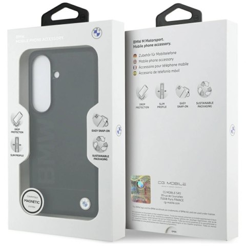 Etui BMW Leather Hot Stamp MagSafe na Samsung Galaxy S26 - czarne