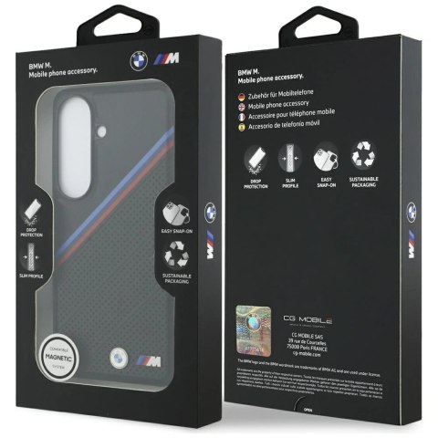 Etui BMW Tricolor Metal Logo MagSafe na Samsung Galaxy S26 - czarne