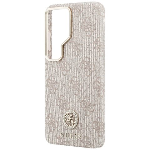 Etui Guess 4G Rhinestone Round Logo MagSafe na Samsung Galaxy S26 Ultra - różowe