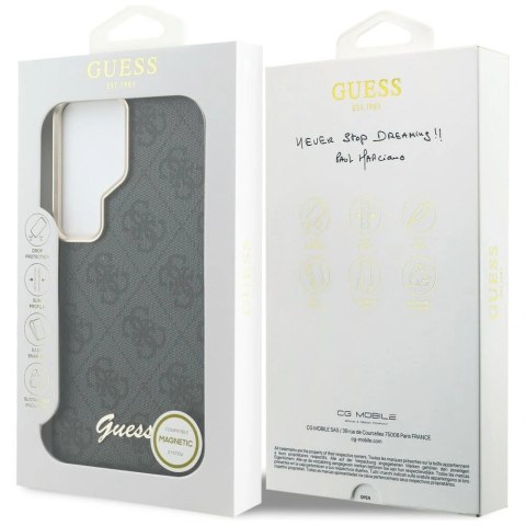 Etui Guess 4G Script MagSafe na Samsung Galaxy S26 Ultra - czarne