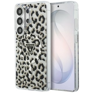 Etui Guess IML Leopard Print Triangle MagSafe na Samsung Galaxy S26 Ultra - czarne