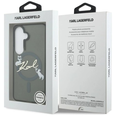 Etui Karl Lagerfeld IML KC Script MagSafe na Samsung Galaxy S26 Plus - czarne