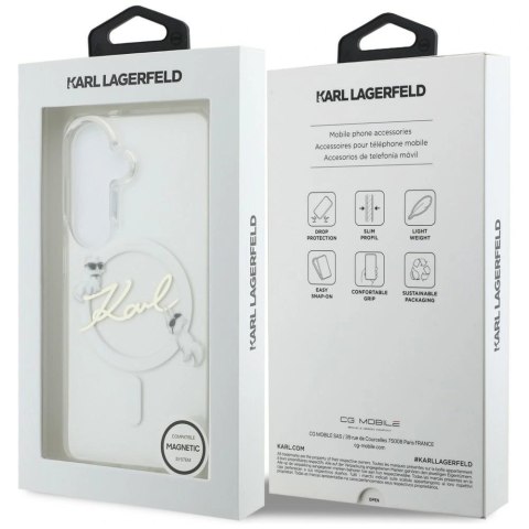 Etui Karl Lagerfeld IML KC Script MagSafe na Samsung Galaxy S26 - przezroczyste