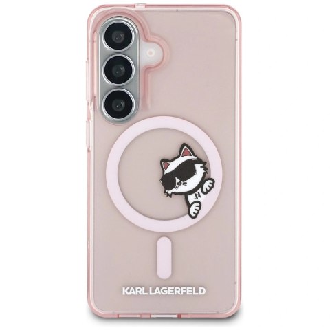Etui Karl Lagerfeld IML Peekaboo Choupette MagSafe na Samsung Galaxy S26 - różowe