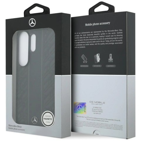 Etui Mercedes Laurel Leaves Vertical Stripes MagSafe na Samsung Galaxy S26 Ultra - czarne