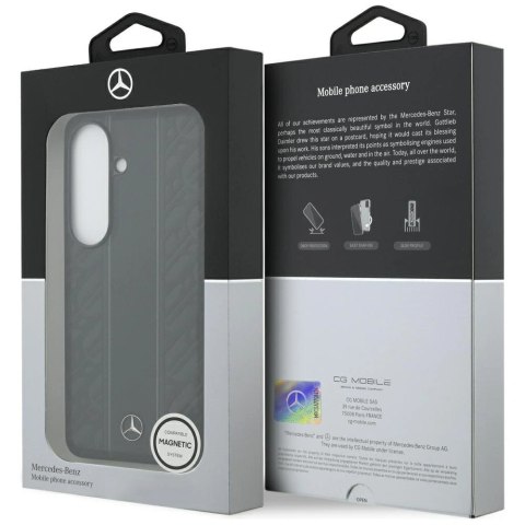 Etui Mercedes Laurel Leaves Vertical Stripes MagSafe na Samsung Galaxy S26 - czarne