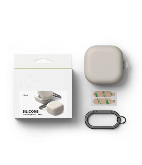Etui Ringke Silicone Case na Samsung Galaxy Buds 4 / 4 Pro - beżowe