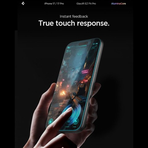 SZKŁO HARTOWANE SPIGEN GLAS.TR "EZ FIT PRO" IPHONE 16 PRO / 17 / 17 PRO CLEAR
