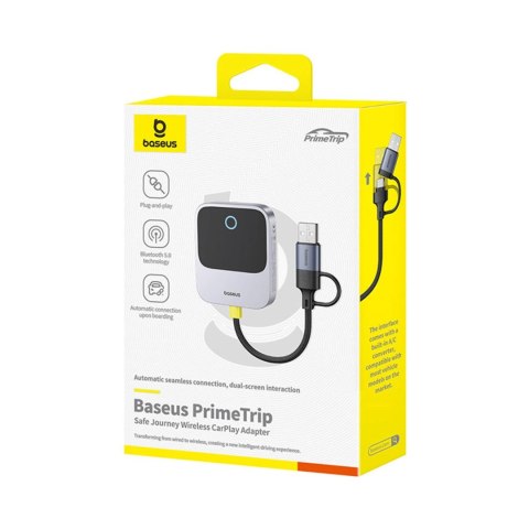 Adapter CarPlay Baseus SafeJourney Series bezprzewodowy - szary