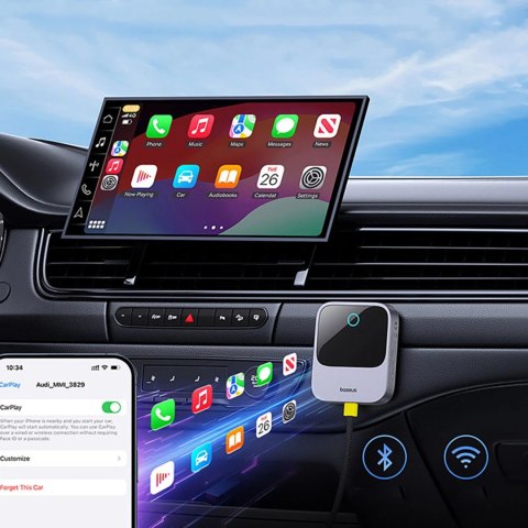 Adapter CarPlay Baseus SafeJourney Series bezprzewodowy - szary