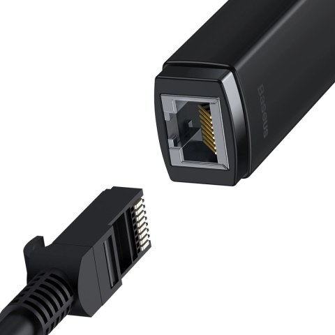 Baseus Lite Series zewnętrzna karta sieciowa USB Typ C - RJ-45 1Gbps (1000Mbps) czarny (WKQX000301)