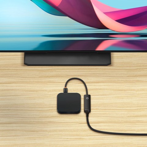 Baseus Lite Series zewnętrzna karta sieciowa USB Typ C - RJ-45 1Gbps (1000Mbps) czarny (WKQX000301)