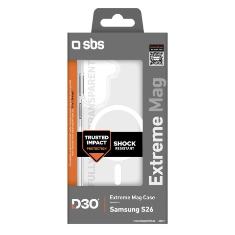 Etui SBS Extreme D30 na Samsung Galaxy S26 kompatybilne z MagSafe - przezroczyste