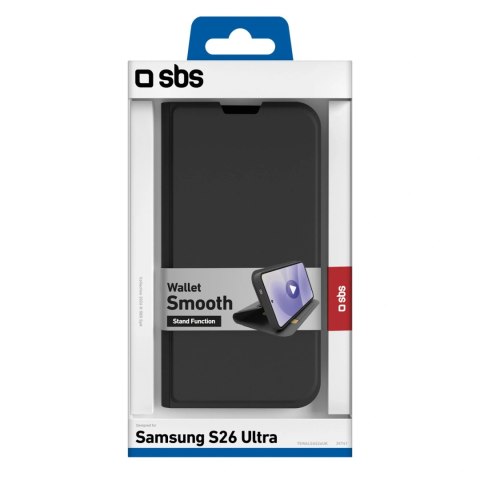 Etui SBS Wallet Smooth na Samsung Galaxy S26 Ultra z klapką - czarne