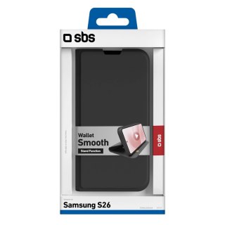 Etui SBS Wallet Smooth na Samsung Galaxy S26 z klapką - czarne