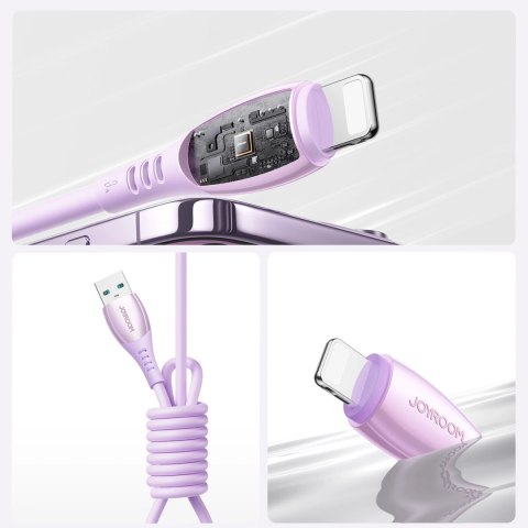 Kabel Joyroom S-A59 Vibrant Series 3A USB-A - Lightning 1,2m - fioletowy